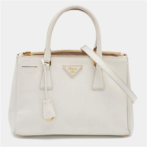 prada saffiano top handle bag zipper|White Saffiano leather top.